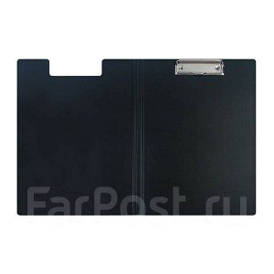 Папка-планшет А4, с крышкой, верхний прижим, пластик, черный INFORMAT