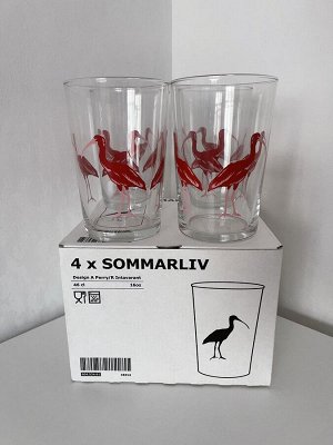 IKEA Набор стаканов Соммарлив «Фламинго»