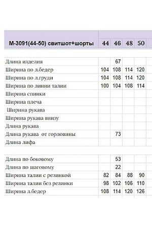 Шорты, Свитшот / HIT 3091 мята