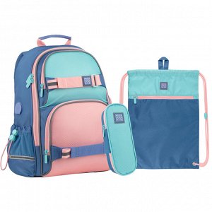 Набор рюкзак + пенал + сумка для обуви WK 702 св.фиолетовый