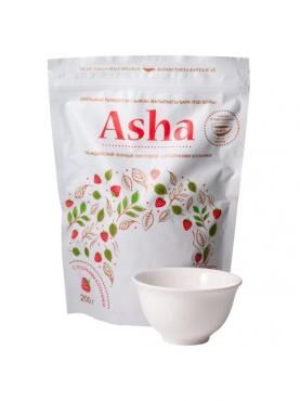 Чай Asha черный листовой с кусочками клубники с пиалой