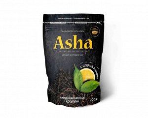 Чай Asha черный листовой с цедрой лимона с пиалой