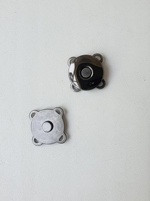Кнопка магнитная пришивная диаметр 18 мм, цвет темный никель