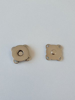 Кнопка магнитная пришивная диаметр 18 мм, цвет серебро