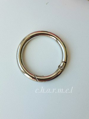 Карабин-кольцо серебро, D 38 мм