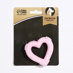 Игрушка плавающая для собак "Волны сердца" Пижон Premium, вспененный TPR, 6,7 см, розовая