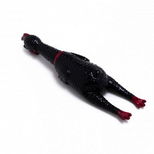 Игрушка пищащая "Задумчивая курица" для собак, 28 см, чёрная