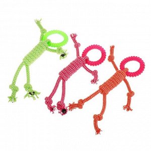 Игрушка канатная "Человечек" с игрушкой из термопластичной резины, микс цветов