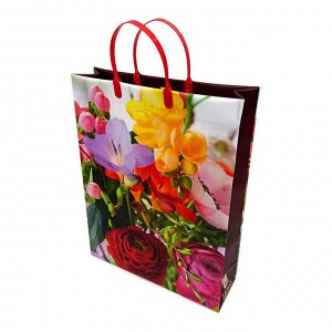 Пакет сумка размер 32*40см "Яркие цветы"