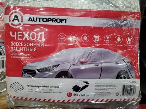 Чехол всесезонный защитный AUTOPROFI на лобовое, заднее и боковые стекла автомобиля, размер XL, 318х249 см, прочный двухслойный материал: фольгированный полиэтилен (PE) и слой синтетического полимерно