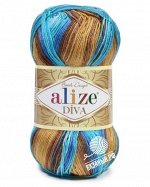 5 МОТКОВ - Пряжа Alize Дива Батик