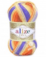 5 МОТКОВ - Пряжа Alize Дива Батик