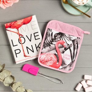 Набор подарочный LOVE PINK прихватка-карман, полотенце, лопатка