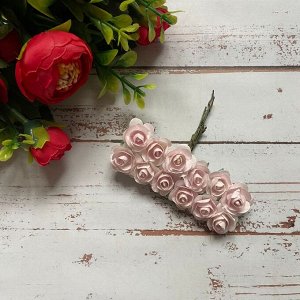 Розочки бумажные 12шт бледно-розовый