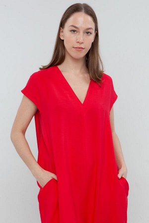 Платье женское, красное, вискоза  по 1ед.на размер