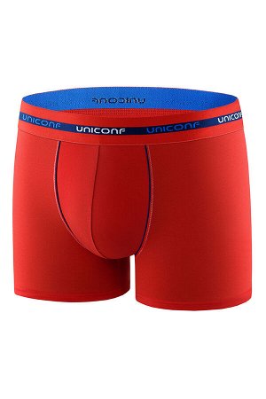 Классические однотонные боксеры UNICONF из премиального гипоаллергенного хлопка с добавлением эластана. Брендированная пришивная резинка из микрофибры в цвет изделия обеспечивает терморегуляцию и комф