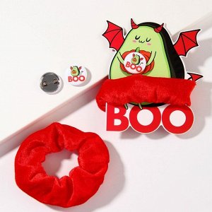 Набор резинка-бархат и значок "Boo", 10 х 15 см
