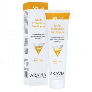 Аравия Профессионал Cолнцезащитный увлажняющий крем для лица Multi Protection Sun Cream SPF 30, 100 мл (Aravia Professional, Уход за лицом)