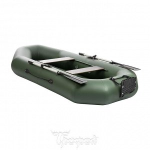 Лодка Шкипер А260нт (навесной транец, надувное дно) (зеленый) Тонар