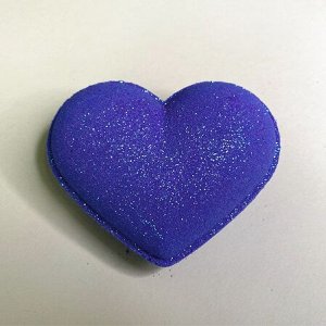 Сердце голубое с ШИММЕРОМ и блестками, 160 гр., аромат конфет и сахарной ваты