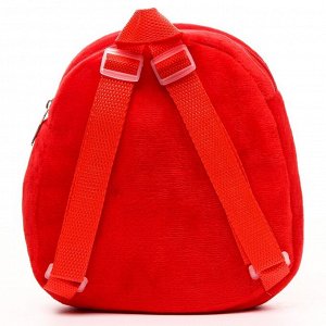 Рюкзак плюшевый, на молнии, с карманом, 19х22 см, Минни Маус