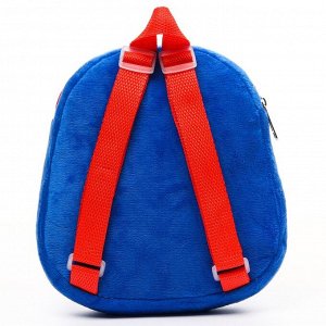 Рюкзак плюшевый на молнии, с карманом, 19 х 22 см "Капитан Америка", Мстители