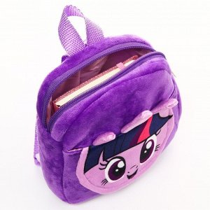 Рюкзак плюшевый "Искорка" на молнии, с карманом, 19х22 см, My little Pony