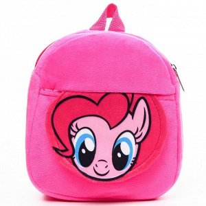 Рюкзак плюшевый "Пинки Пай" на молнии, с карманом, 19х22 см, My little Pony