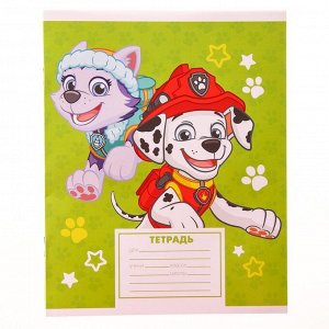 Тетрадь 12 листов, линейка, "Щенячий патруль" 4 вида  МИКС, Paw Patrol