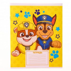 Тетрадь 12 листов, линейка, "Щенячий патруль" 4 вида МИКС, Paw Patrol