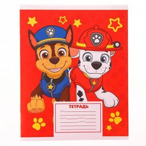 Тетрадь 12 листов, линейка, "Щенячий патруль" 4 вида МИКС, Paw Patrol