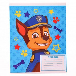 Тетрадь 12 листов, линейка, "Щенячий патруль" 4 вида  МИКС, Paw Patrol