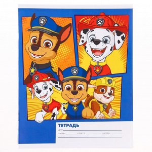 Тетрадь 12 листов, клетка, "Щенячий патруль" 4 вида МИКС, Paw Patrol