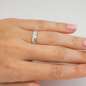 Обручальное кольцо с бесцветными фианитами - 569