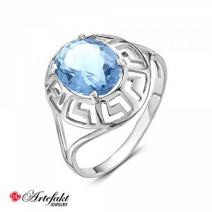 Серебряное кольцо с синим фианитом 553
