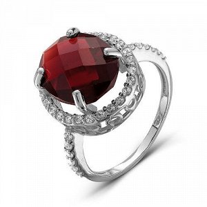Серебряное кольцо с фианитом цвета лондон-топаз - 079