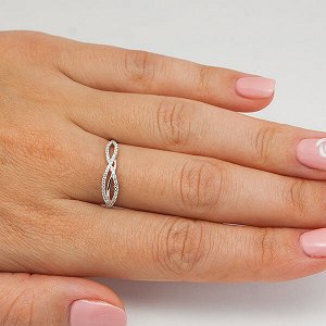 Серебряное кольцо с бесцветными фианитами - 098