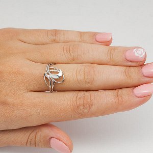 Серебряное кольцо с бесцветными фианитами - 198