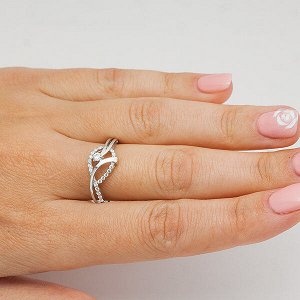 Серебряное кольцо с бесцветными фианитами - 276
