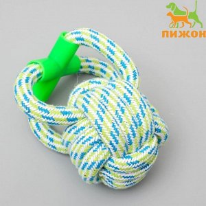 Пижон Игрушка канатная &quot;Мегамяч&quot; с ручкой, до 190 г, 15 х 9 см, микс цветов