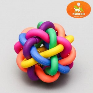 Игрушка резиновая "Молекула" с бубенчиком, 4 см, микс цветов