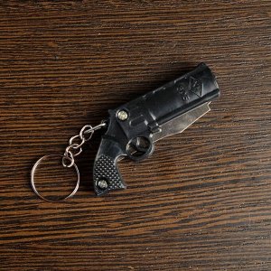 Нож складной, брелок "Револьвер" 9,5 см, микс, рукоять пластик