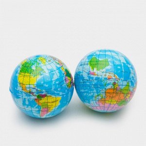 Мячик зефирный "Карта мира", 6,3 см, микс цветов