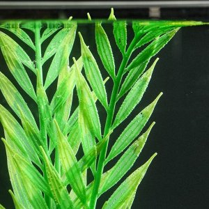 Растение силиконовое аквариумное, светящееся в темноте, 8 х 24 см, зелёное