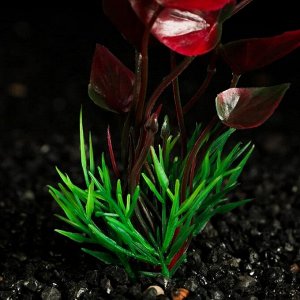 Растение искусственное аквариумное, 10 см, красно-зелёное