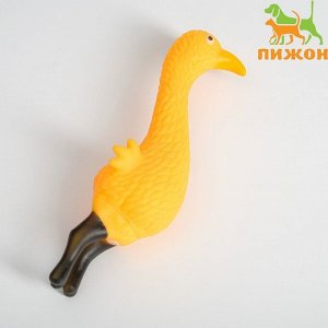 Игрушка пищащая "Фламинго" для собак, 22,5 см, жёлтая