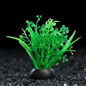 Растение искусственное аквариумное, 5 см, зелёное, 1 шт.