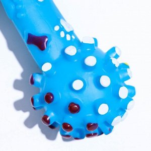 Игрушка пищащая увеличенная "Гантель с лапками" для собак, 16,5 x 6 см, синяя