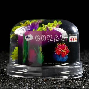 Декор для аквариума коралл Pyrostegia Ignea силиконовый, 8 х 8 х 9 см, фиолетовый