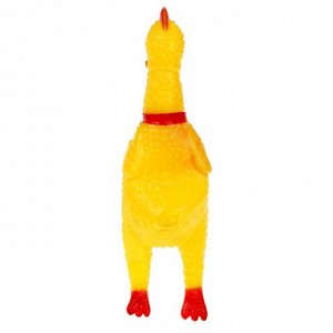 Игрушка пищащая "Задумчивая курица" малая, 16,5 см, жёлтая